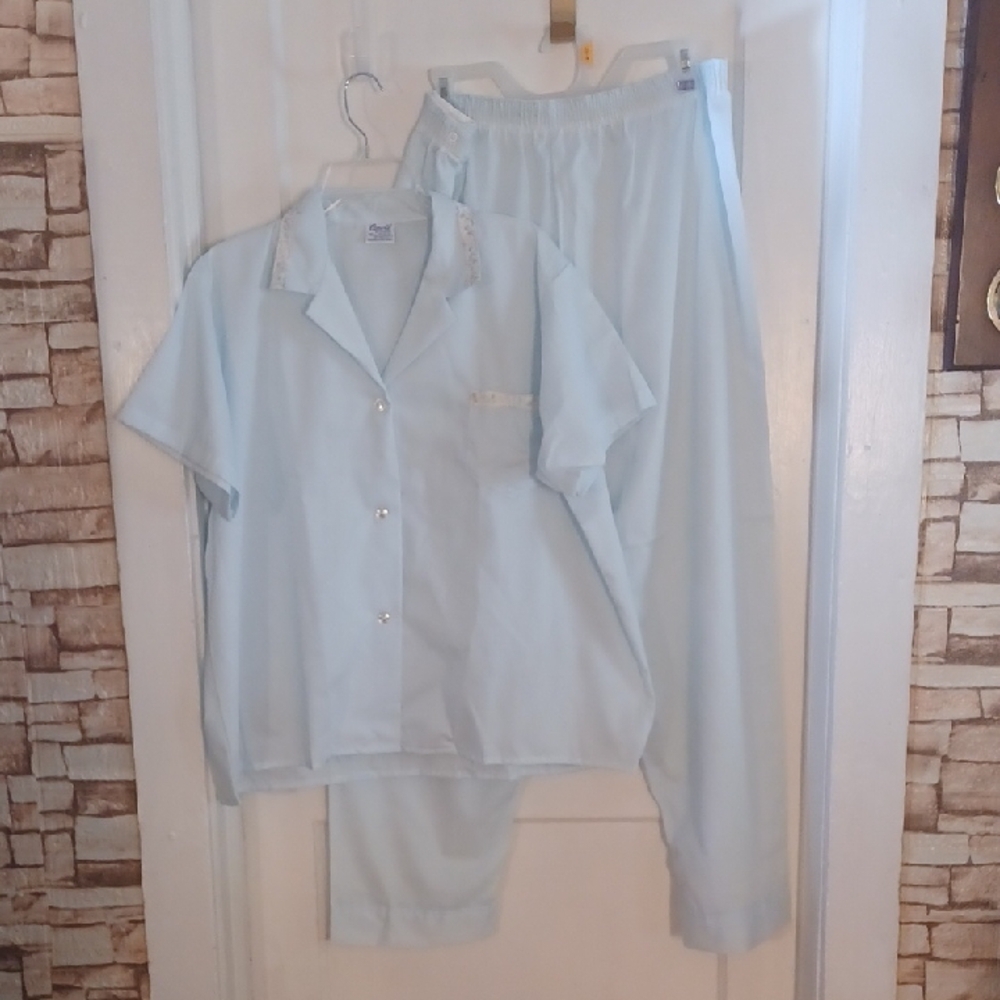 Carole Light Blue Pajama Set vintage New With Tags Size 40